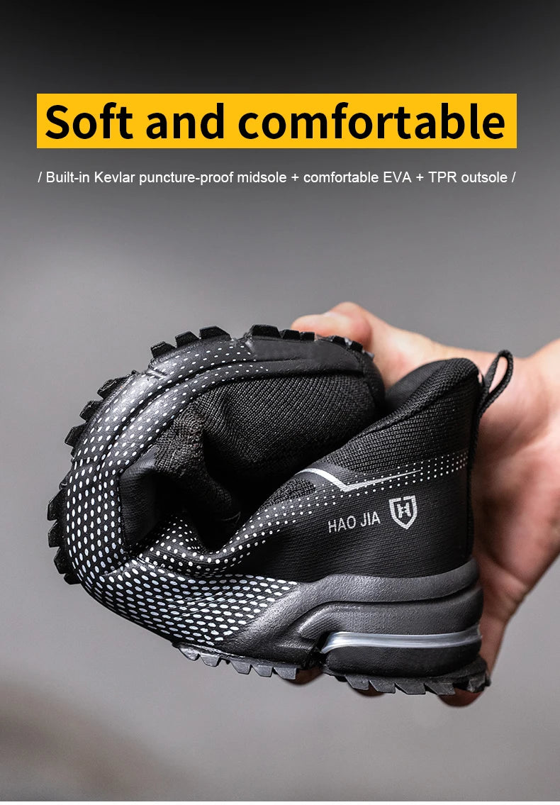 Lightweight Work Safety Shoes Men Women Indestructible Steel Toe Shoes Protective Safety Boots Breathable Security Work Sneakers