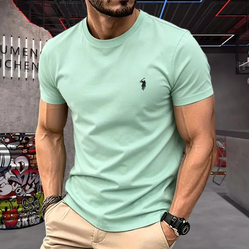 cotton round neck short sleeved