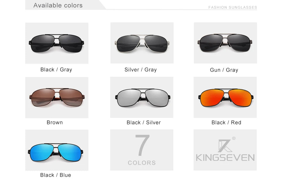 KINGSEVEN Brand Men Sunglasses Polarized Aluminum UV400 Mirror Sun Glasses Women