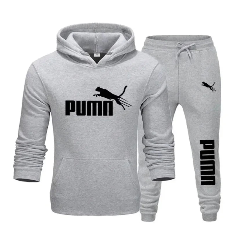 New Autumn and Winter Men's Pullover Hoodie and Pants Two-Piece Set Fashionable Trendy Fitness Casual Sportswear