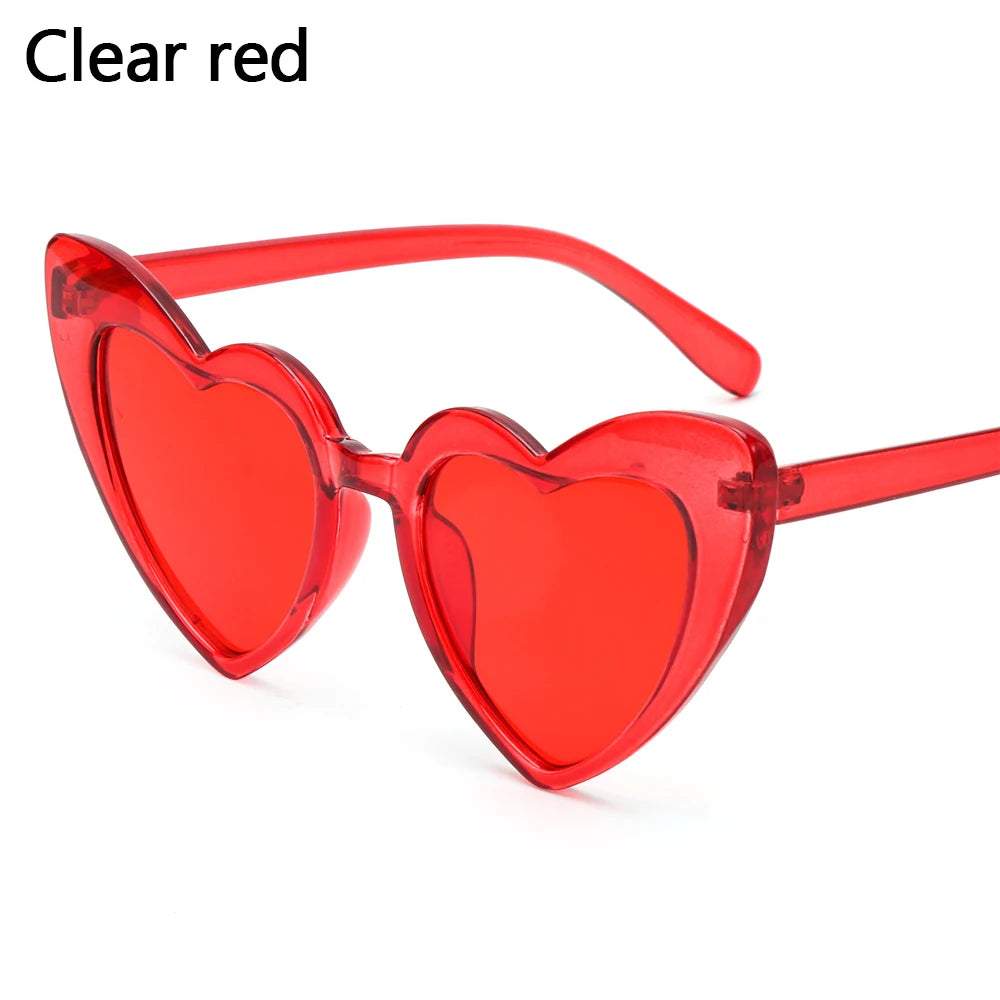 Ladies Fashion Metal Frame Sunglasses Fancy Dress Retro Heart Shaped Gradient Lens Sunglasses UV 400 Outdoor Goggles