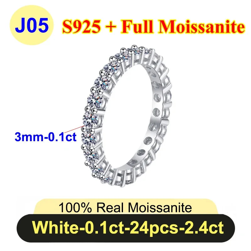 PureNew 1ct-4ct Radiant Cut Full Moissanite Diamond Rings For Women Original 925 Silver Luxury Oval Cut Lady's Diamond Ring 2025