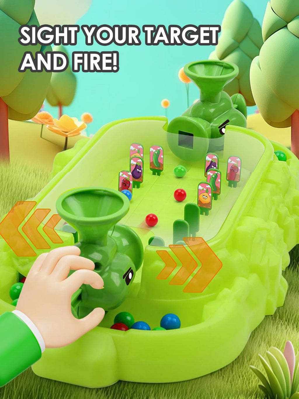 Kids Vegetable Pinball Machine Shooting Desktop Game Two Person Parent Child Interactive Battle Toy Christmas Gift