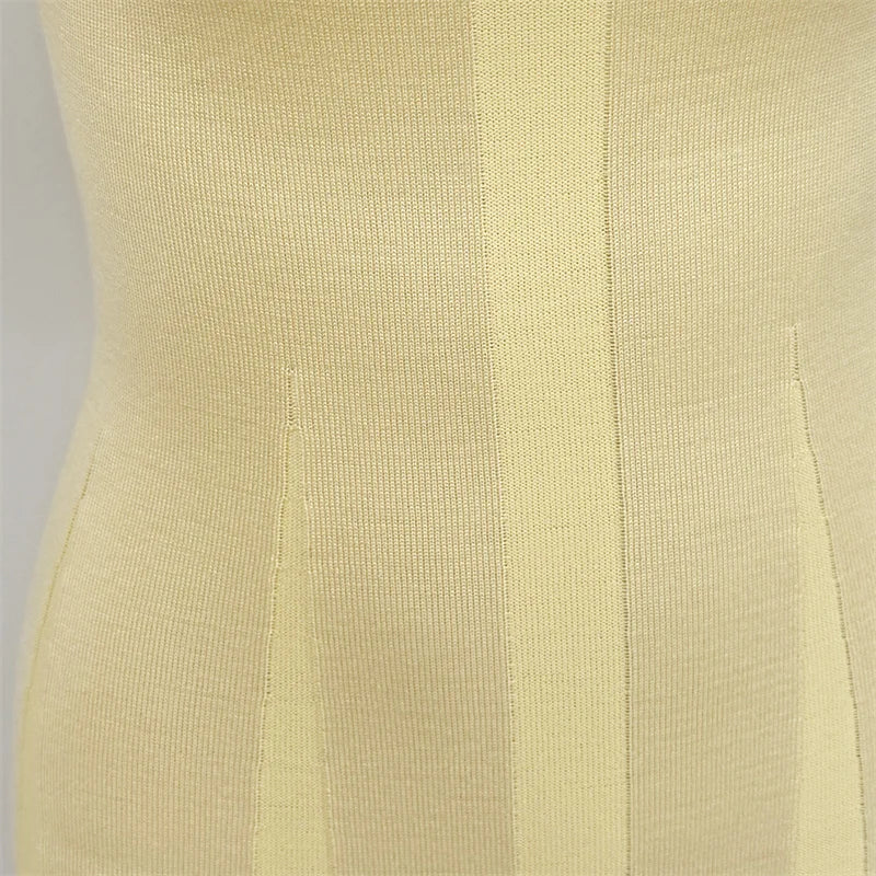 Ribbed Knit Maxi Dress for Women Deep V Neck High Slit Patchwork Party Dress