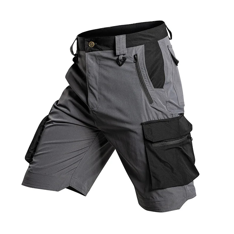 Summer Quick Dry Tactical Cargo Shorts for Men Casual Shorts Multi Zipper Pockets Hiking Cycling Outdoor Work Wear Half Pants