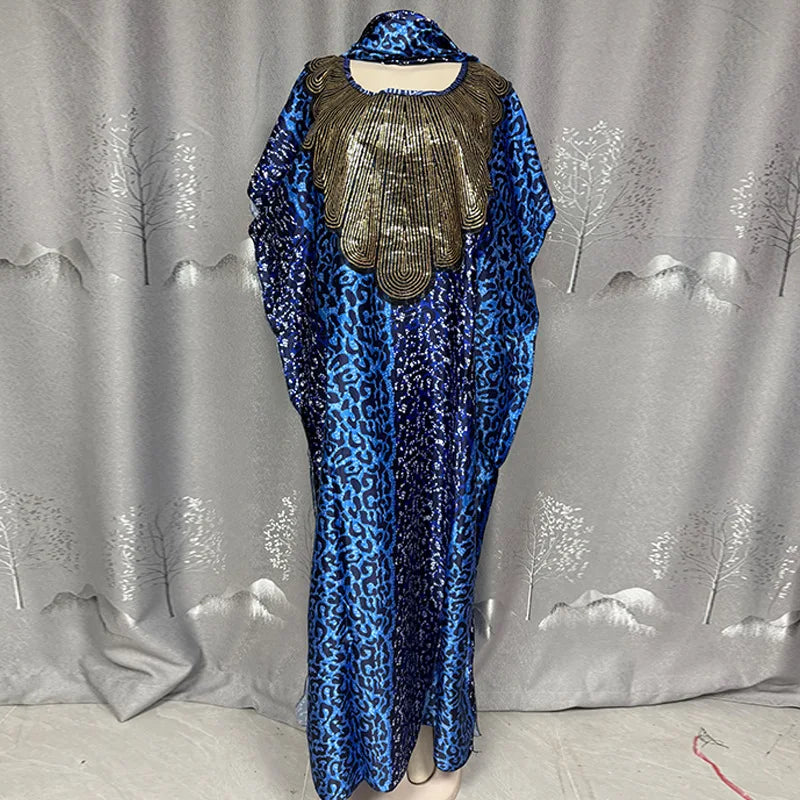 Summer African Polyester Party Evening Long Maxi Dress Kaftan Muslim Abaya Outfits Plus Size Dashiki African Dresses for Women