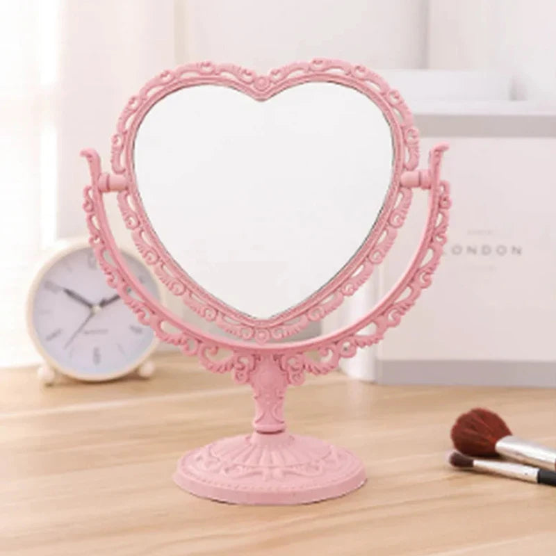 New Desktop Makeup Mirror Shape Makeup Vanity Portable Double-side Vanity Mirror Hand Mirror Cosmetic Compact Mirror For Women