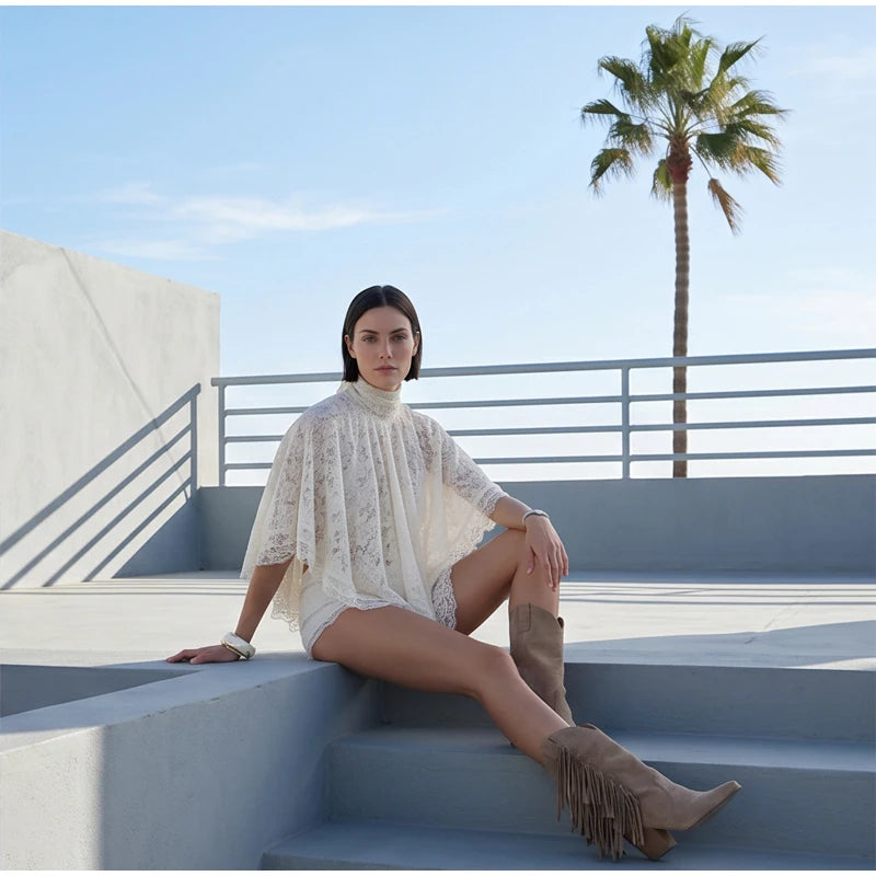Lace Summer Top & Shorts Set