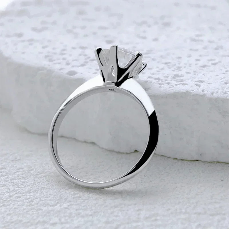 NeeTim 1-5CT Moissanite Ring Lab Diamond Solitaire Ring for Women S925 Silver Engagement Party Wedding Band Jewelry Certified