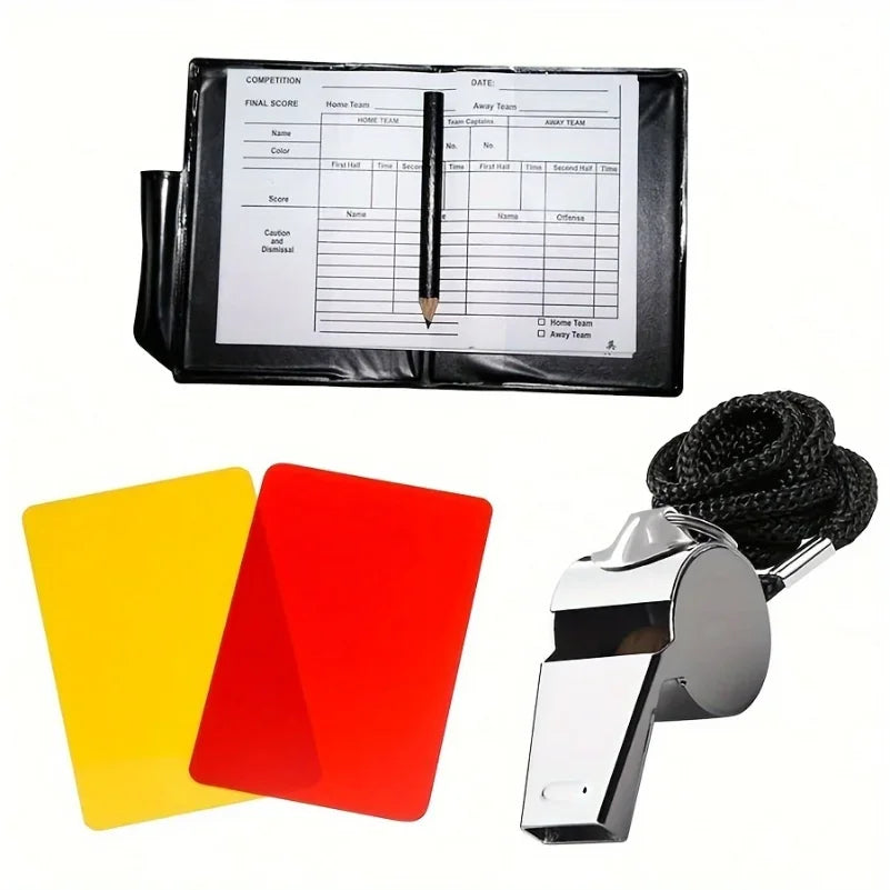 1 Sets Red Record Kit PVC Referee Wallet Portable Lightweight Soccer Football Accessories Multifunction Scorebook