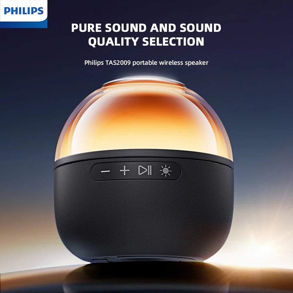 Philips TAS2009 Smart Wireless Bluetooth Speaker Convenient Home 360 ° Surround Sound Audio with Colorful Light for Office Home