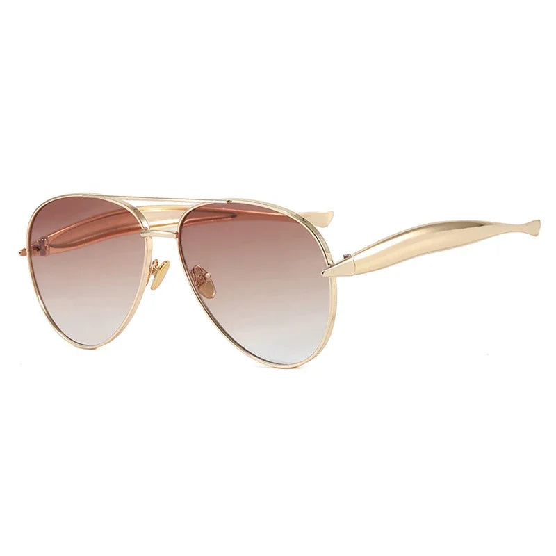 New y2k Vintage Metal Pilot Sunglasses Women For Men Sun Glasses Punk Popular Outdoor Driving Luxury Brand Designer Shades UV400