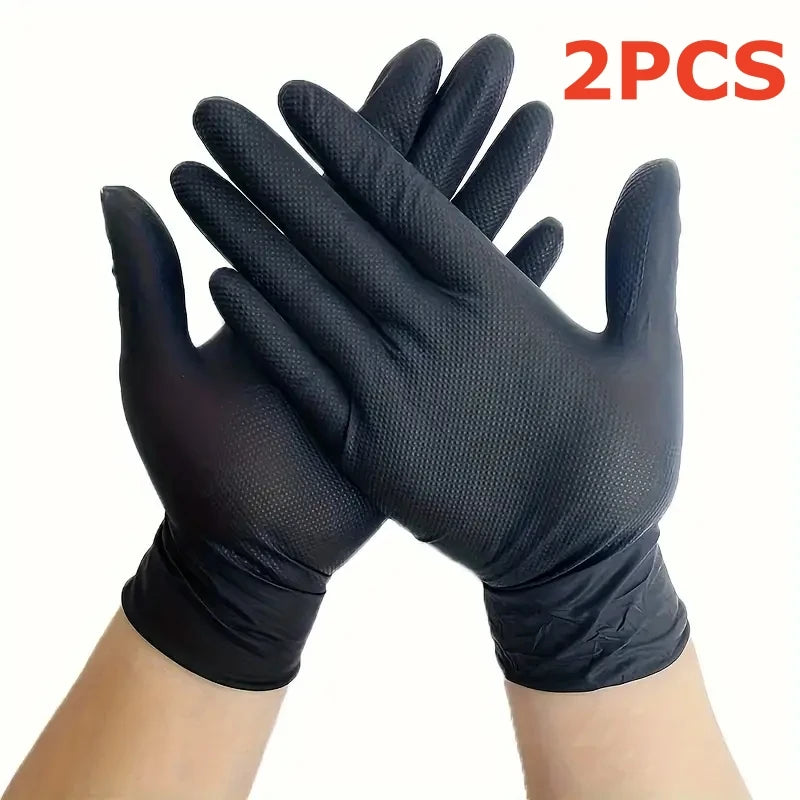 Heavy Duty Nitrile Safety Work Gloves Disposable 8mil Industrial Work Gloves Diamond Textured Men Mechanic Auto Gardening Gloves