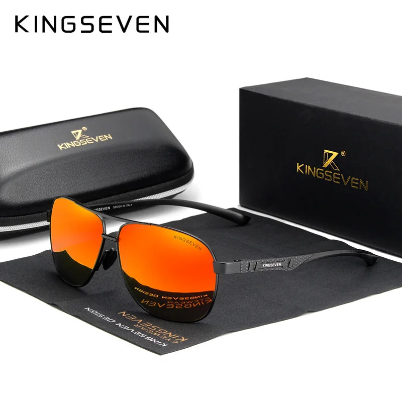 KINGSEVEN Brand Men Sunglasses Polarized Aluminum UV400 Mirror Sun Glasses Women