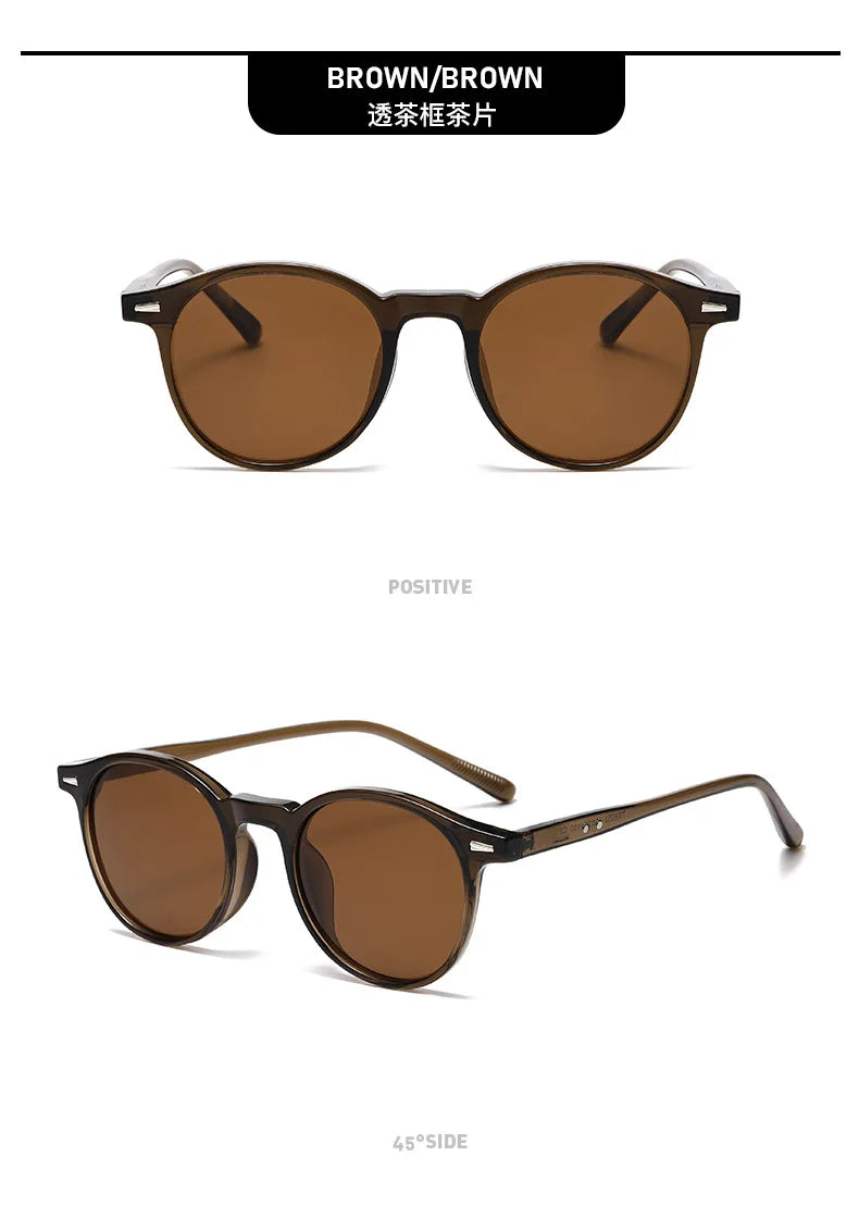 Fashion Transparent Round Frame Sunglasses for Women Casual Driving Outdoor Eyewear Men Plastic Ultralight UV400 Eyeglasses