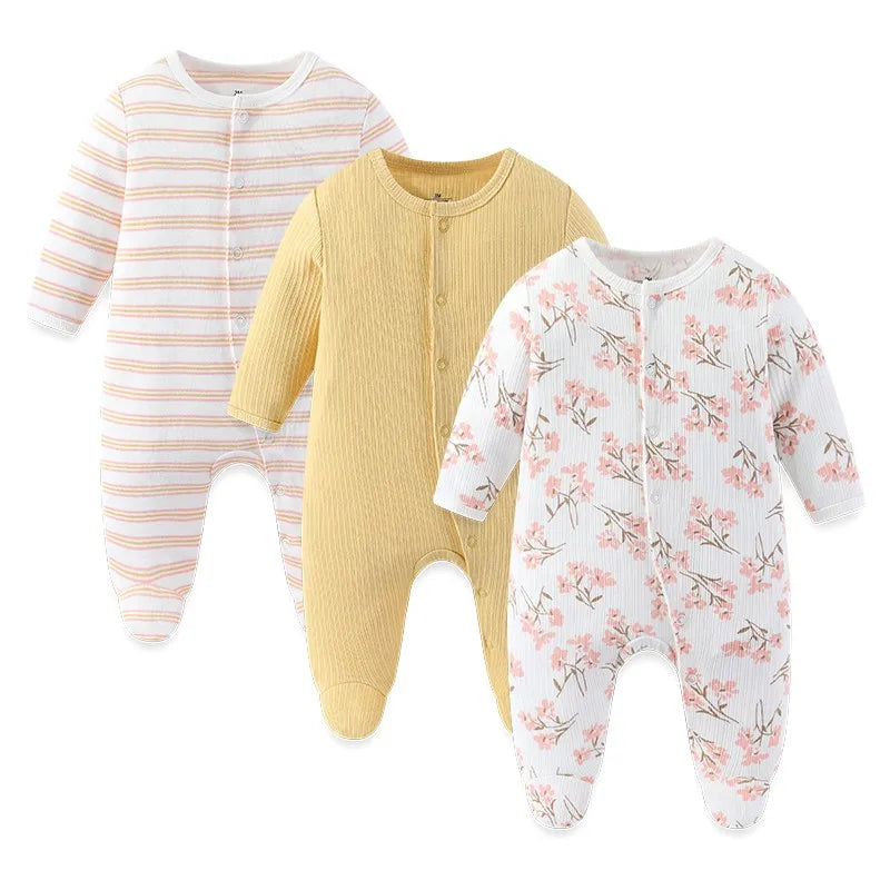 3PCS/Set Autumn Unisex Baby Rompers Cotton Soft Newborn Boy Girl Jumpsuit 2023 Infant Winter Onesies Clothes