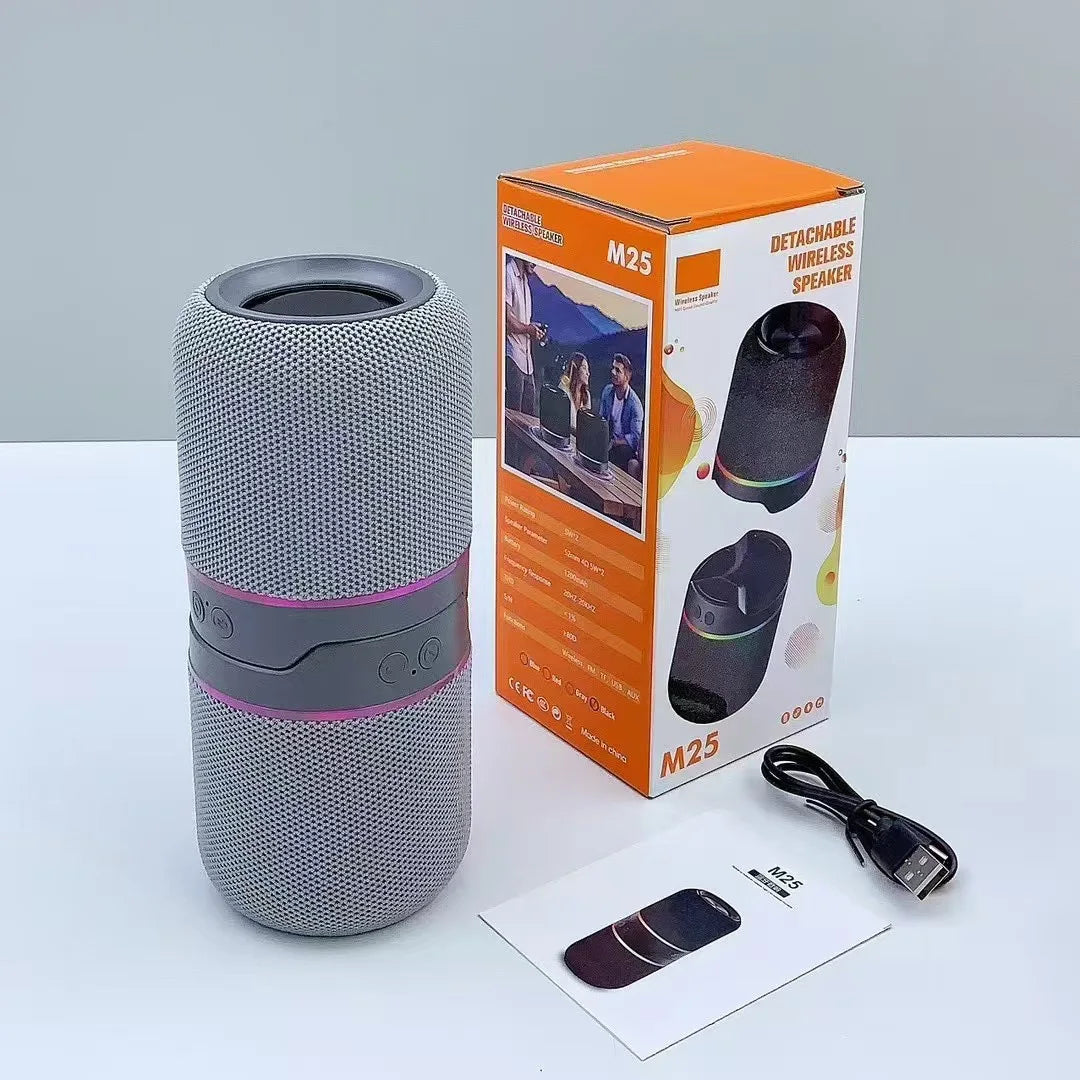 M25 Desktop Split Type 2-in-1 Magnetic Bluetooth Speaker HIFI Stereo Subwoofer 10W High Power Support FM TF Card TWS Playback