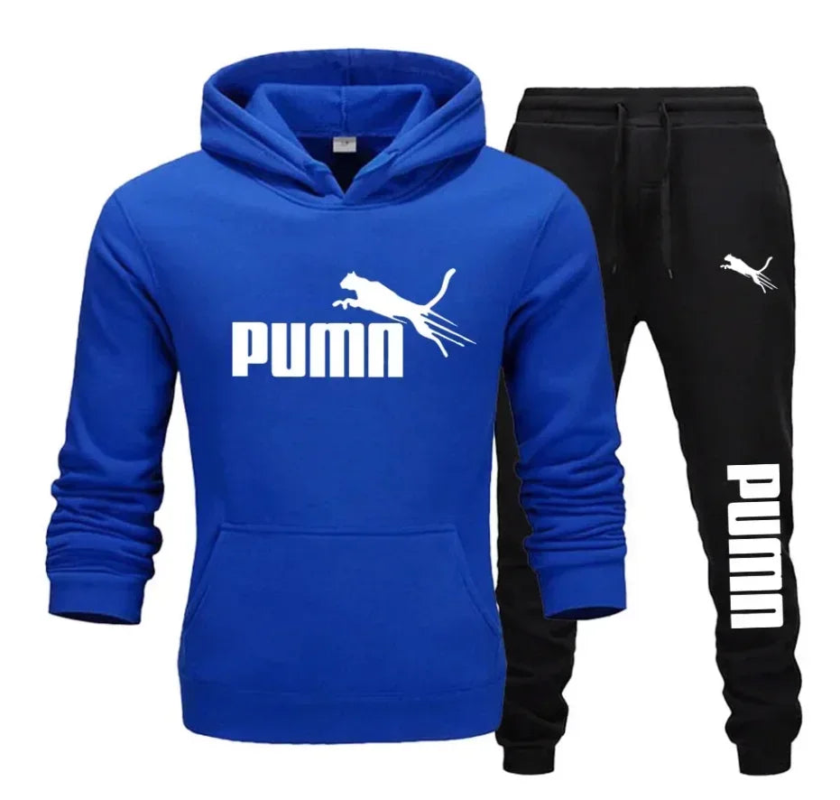 New Autumn and Winter Men's Pullover Hoodie and Pants Two-Piece Set Fashionable Trendy Fitness Casual Sportswear