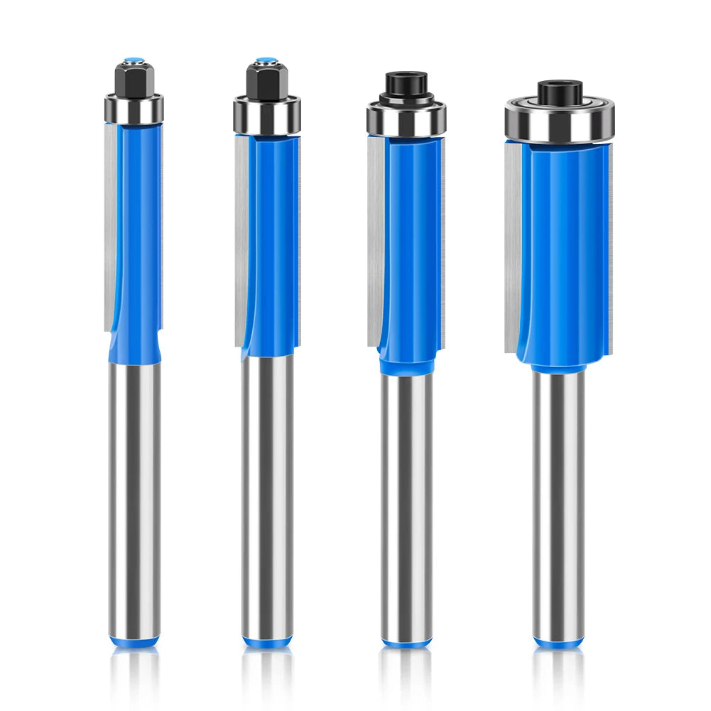 8mm Shank Flush Trim Router Bit With Bearing Double Flute Woodworking Milling Cutter For Trimming And Grooving Work
