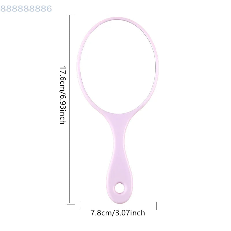 1Pc Portable Handheld round Makeup Mirror for Women with Handle Compact Vanity Mirror for SPA Salon Cosmetic Use