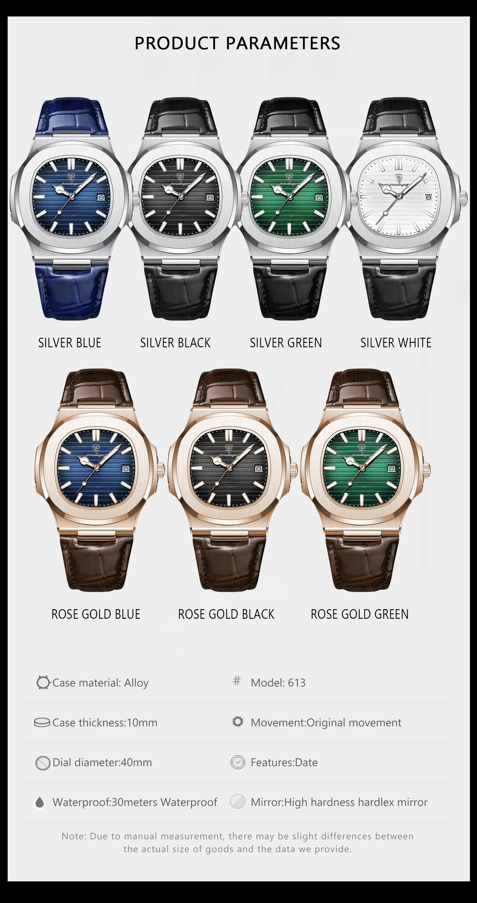 GOTTO Luxury Square Watch