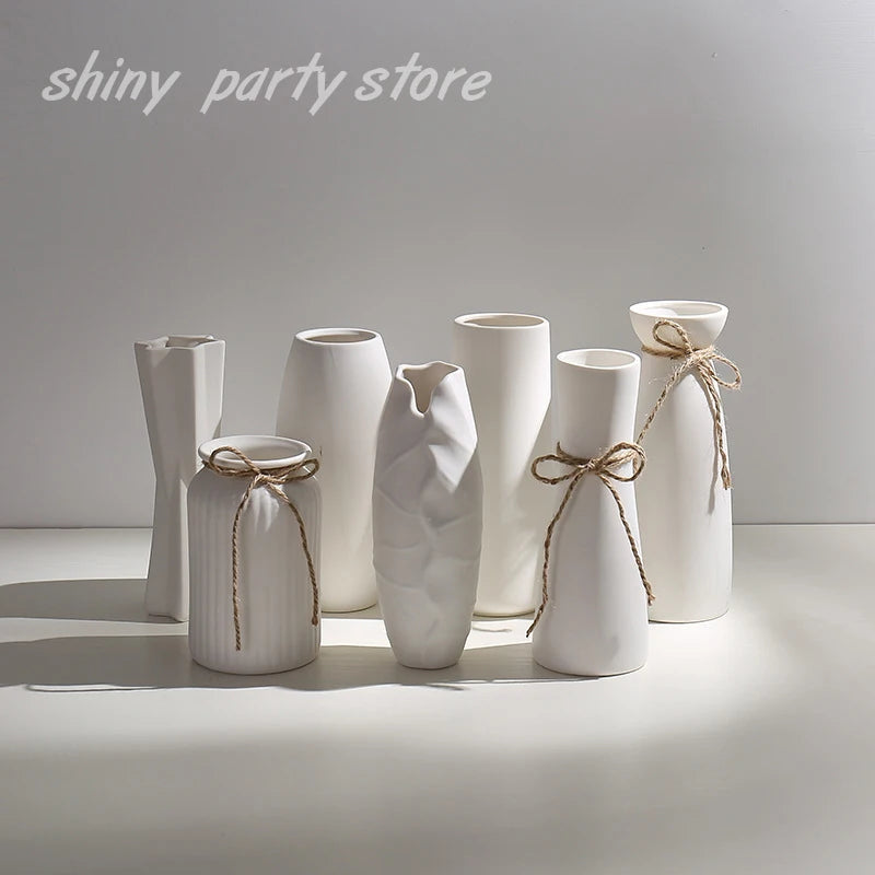 Modern Nordic Ceramic Vases, Living Room, Household Tabletop Decorations, Plain Burning Process, High Grade Vase