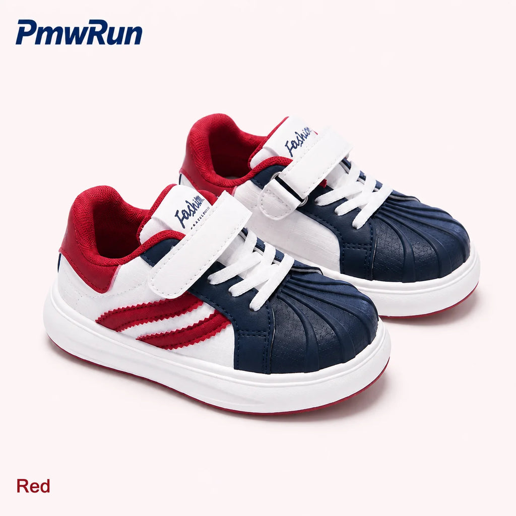 Trend Fashion Sport Shoes For Children PU Leather Waterproof Kid's Sneakers Soft-soled Anti-slippery Boy's Girl's Running Shoes