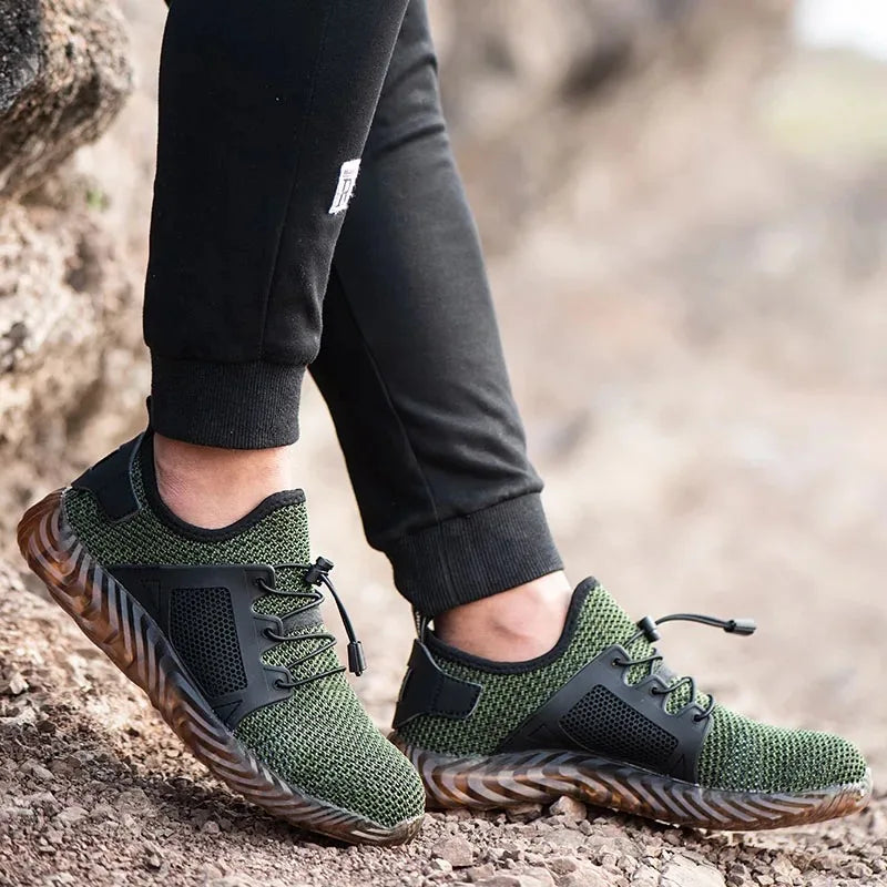Work Sneakers Men Safety Shoes Construction Steel Toe Work Safety Boots Men Shoes Anti-puncture Work Summer Shoes Breathable