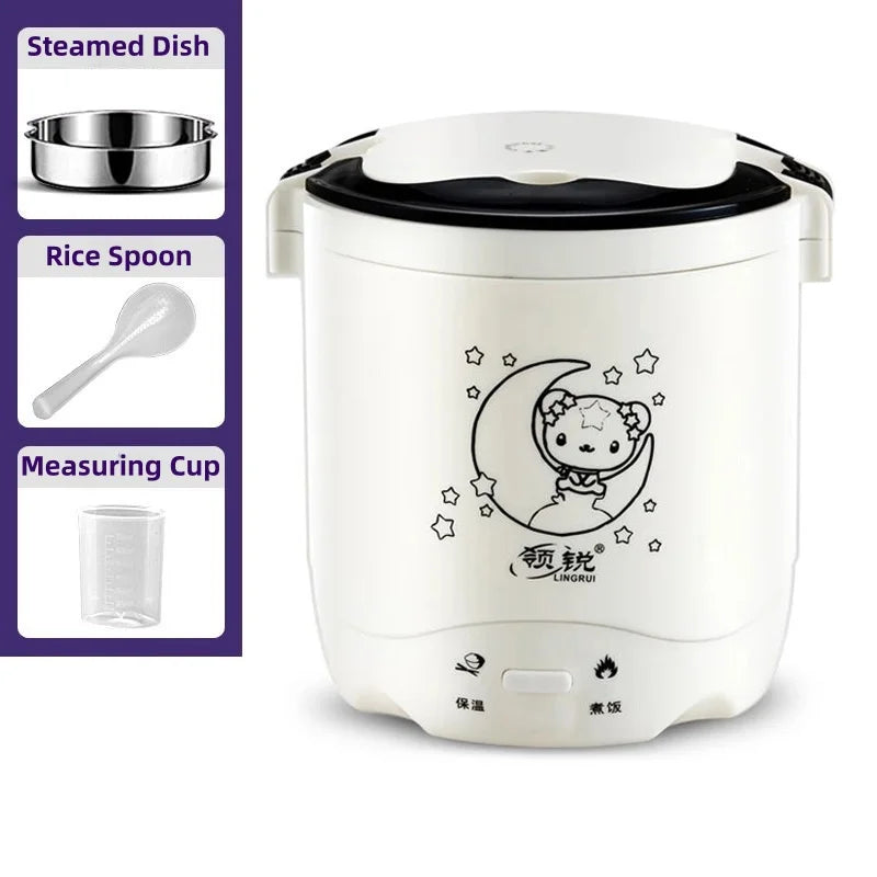 1.2L Electric Mini Rice Cooker Warmer Automatic Insulation Portable MultiCooker Household Rice Cookers Portable Lunchbox Office