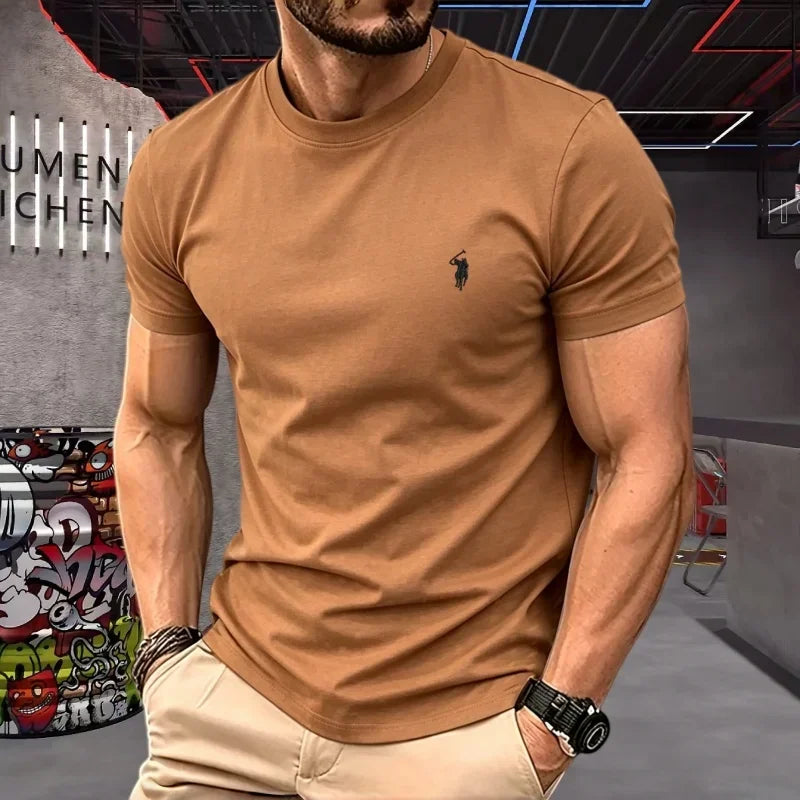 cotton round neck short sleeved