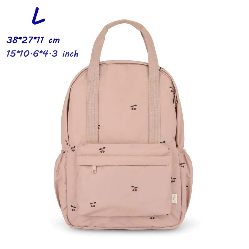 KS Brand Mommy Bag Travel Children Kid Cherry Backpack Primary Schoolbag Baby Waterproof Print Kindergarten Bags Boys Girls Gift