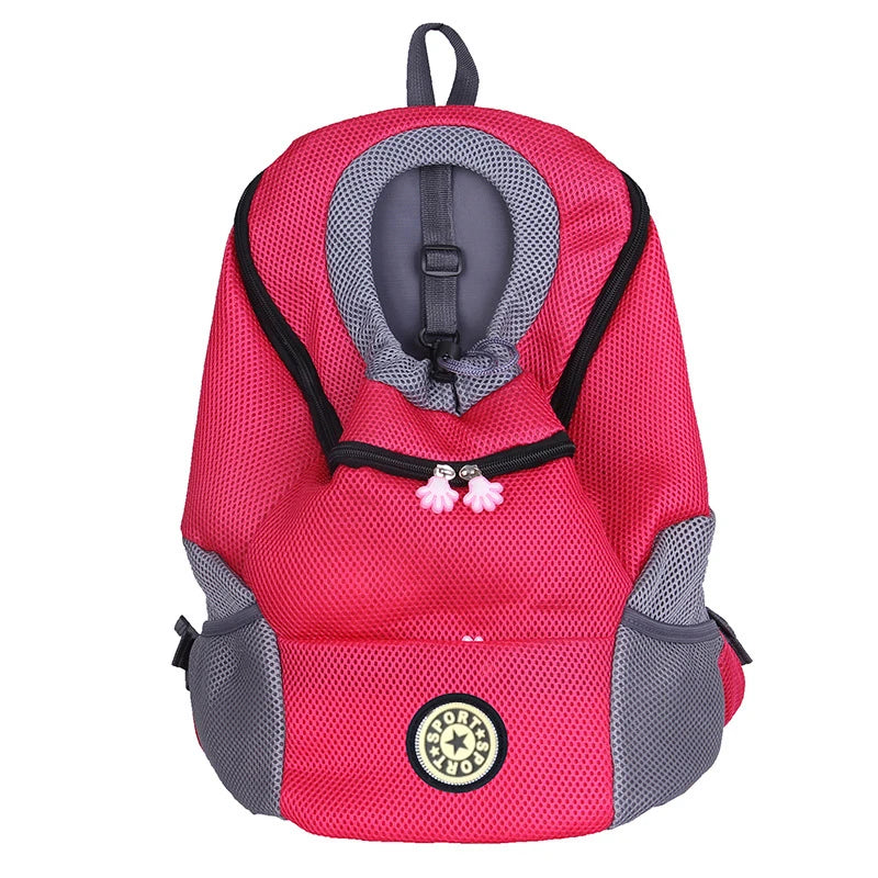 Pet Backpack Carrier for Small Dogs & Cats - Front-Folded Travel Backpack with Ventilation Mesh & Harness-Like Zipper Lock