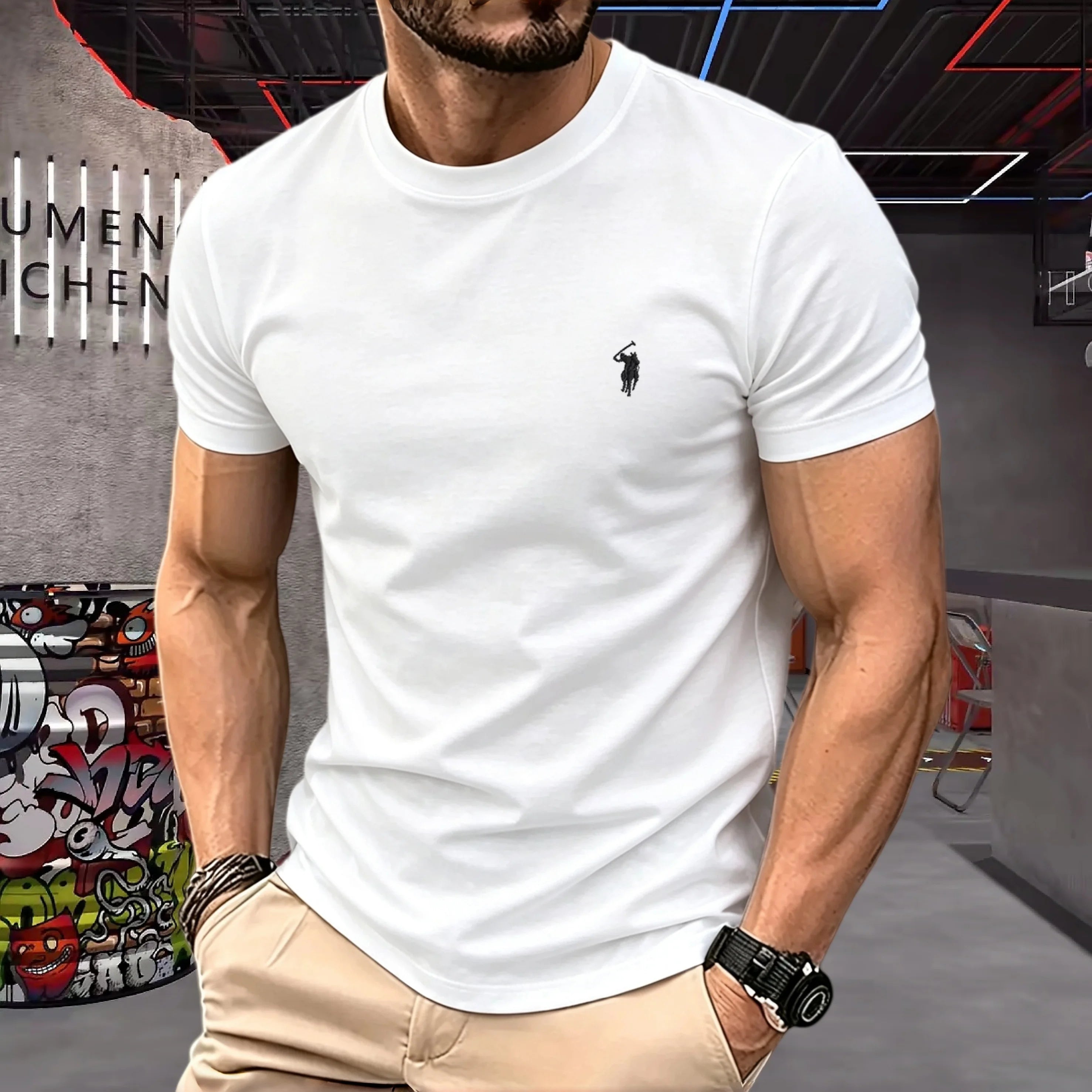 cotton round neck short sleeved