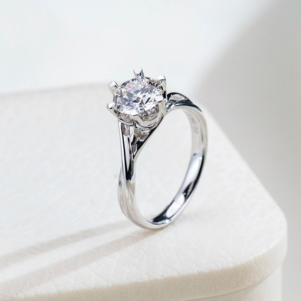 Messi Jewelry 1CT Lab Grown Diamond Rings With IGI Certificate Platinum PT950 Diamonds Ring For Woman Girls In Stock MSR-261