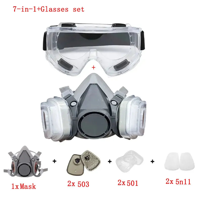 Half Face Dust Mask Safety Work 503 5N11 Particle Filters Goggles Fit For Industrial Labor Paint Spray Decoration Grinding