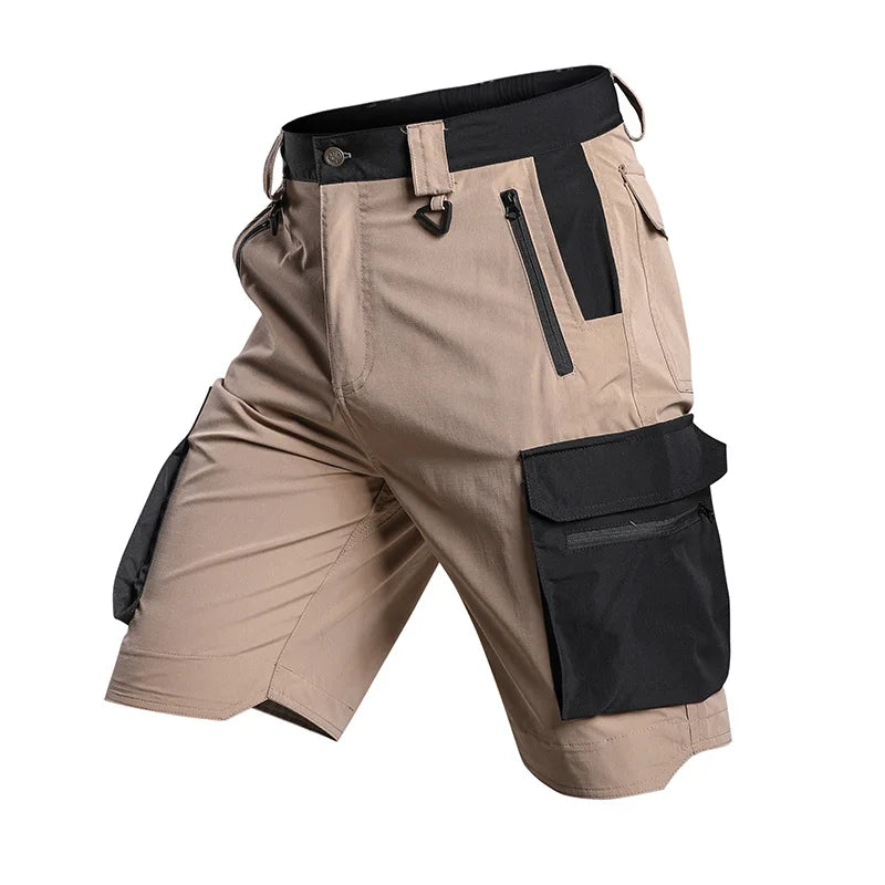 Summer Quick Dry Tactical Cargo Shorts for Men Casual Shorts Multi Zipper Pockets Hiking Cycling Outdoor Work Wear Half Pants