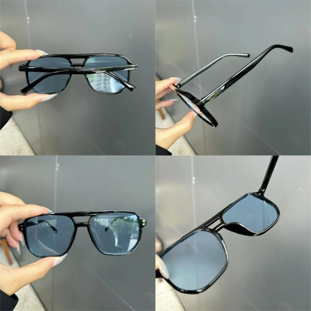 2025 New Trendy Women Sunglasses UV400 Sunshades Anti-Ultraviolet Unisex Eyeglasses Elegant Double Beam Pilot Lense