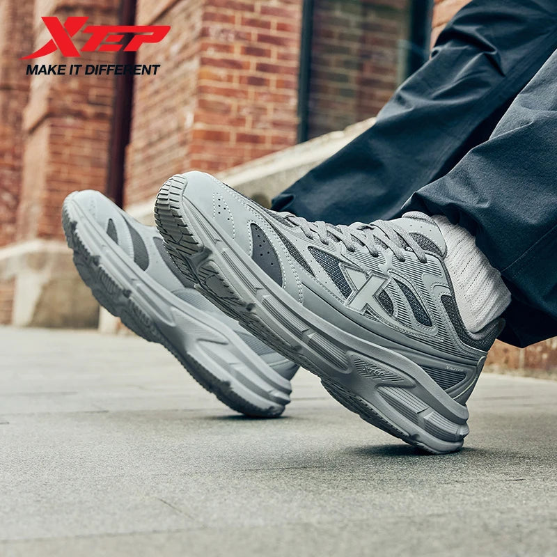 XTEP Running Shoes Men's 2025 Summer Retro Mesh Breathable Wear-Resistant Sports Shoes Commuting Casual Shoes 875319110045