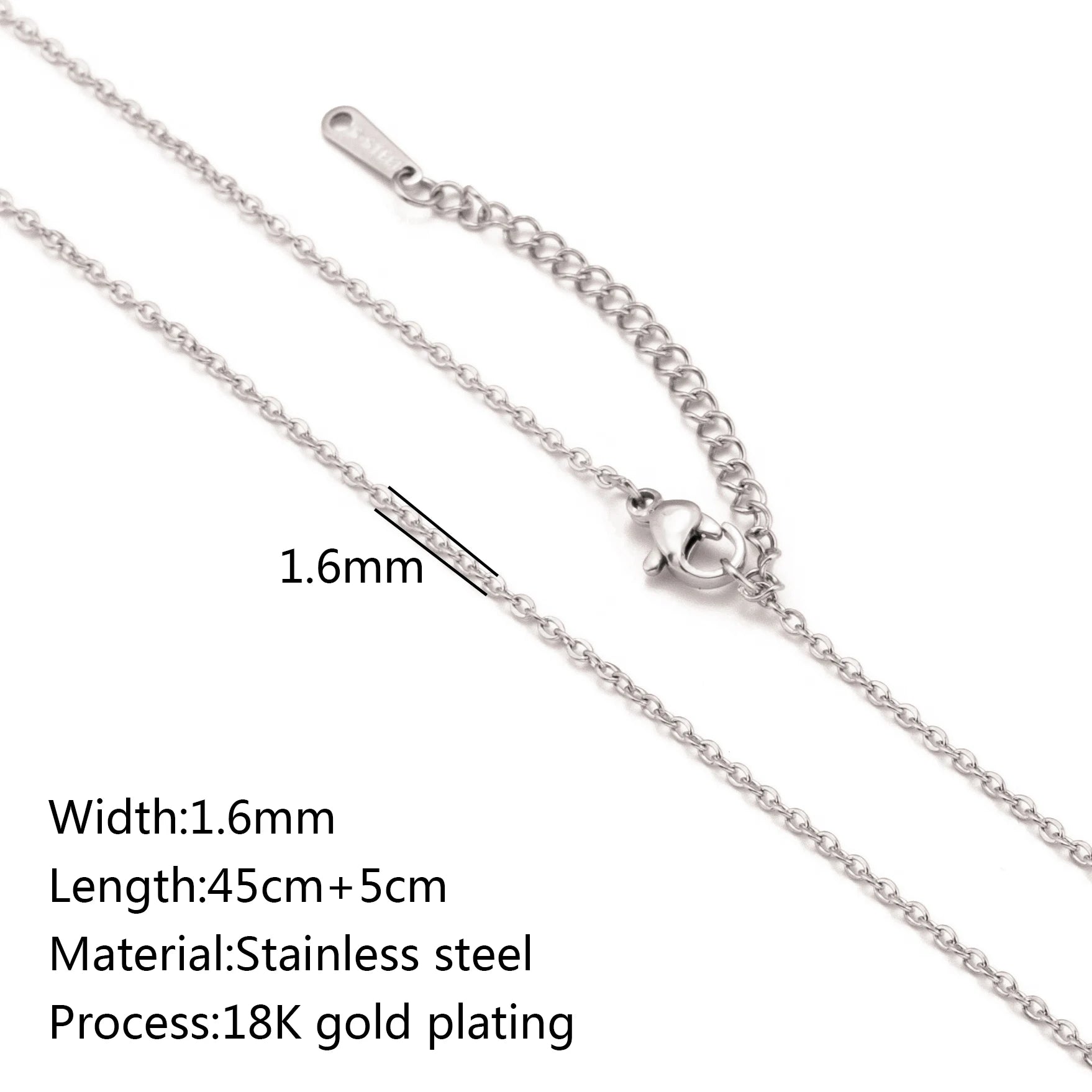 5pc 18K Gold Color PVD Plated Stainless Steel Cuba Cross O Ripple Twisted Chain Necklace Adjustable Chain DIY Necklace Wholesale