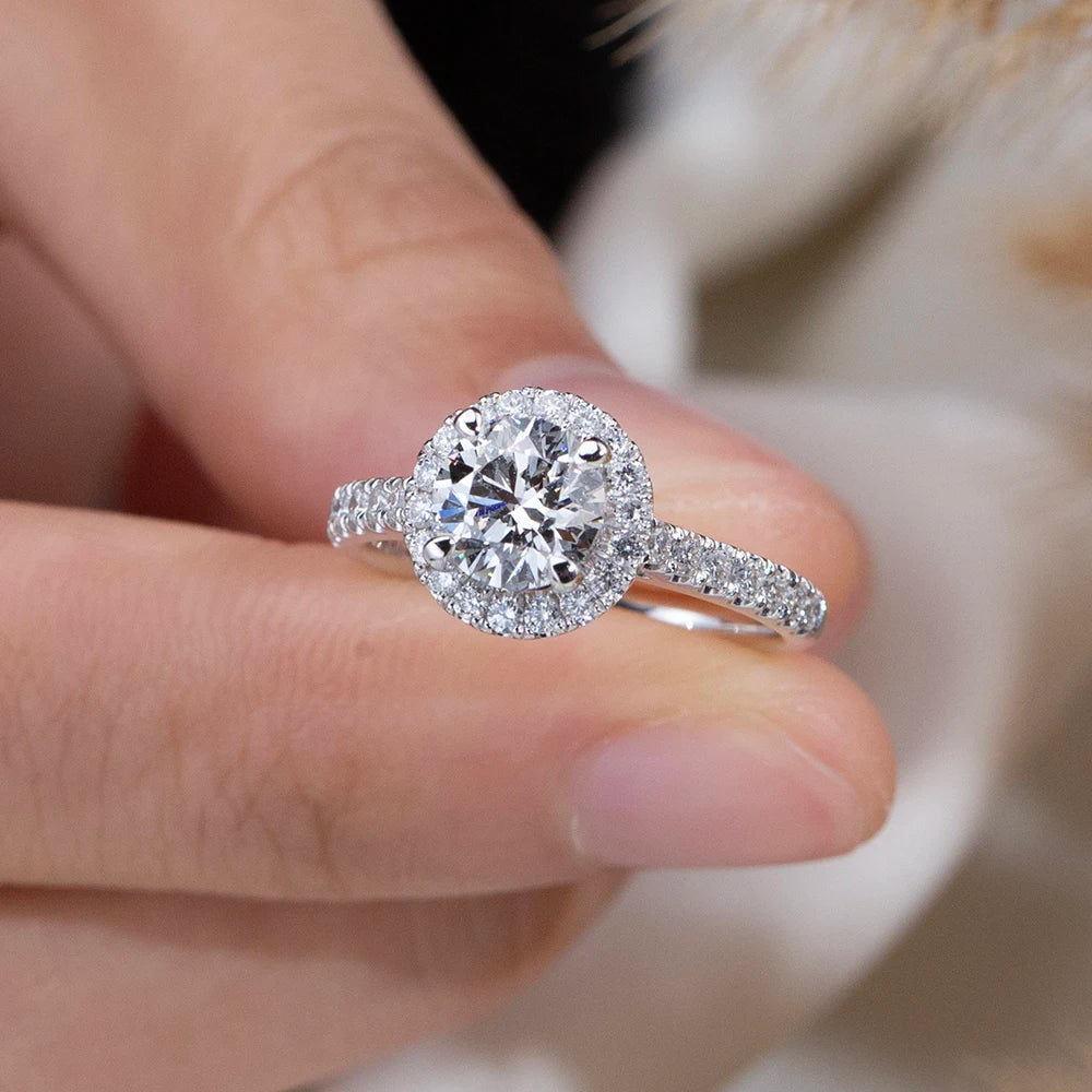 Lab Grown Diamond Wedding Rings With IGI Certificate Platinum PT950 Engagement Diamonds Ring For Woman Girls In Stock MSR-898