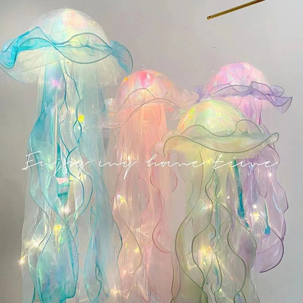 5-1PCS RGB Jellyfish Lamp Colorful Night Light Jellyfish Atmosphere Light Lamp Hanging Ceiling Lantern Creative Jellyfish Lamp