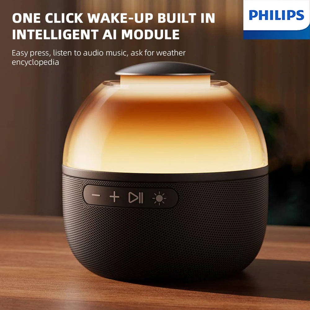 Philips TAS2009 Smart Wireless Bluetooth Speaker Convenient Home 360 ° Surround Sound Audio with Colorful Light for Office Home