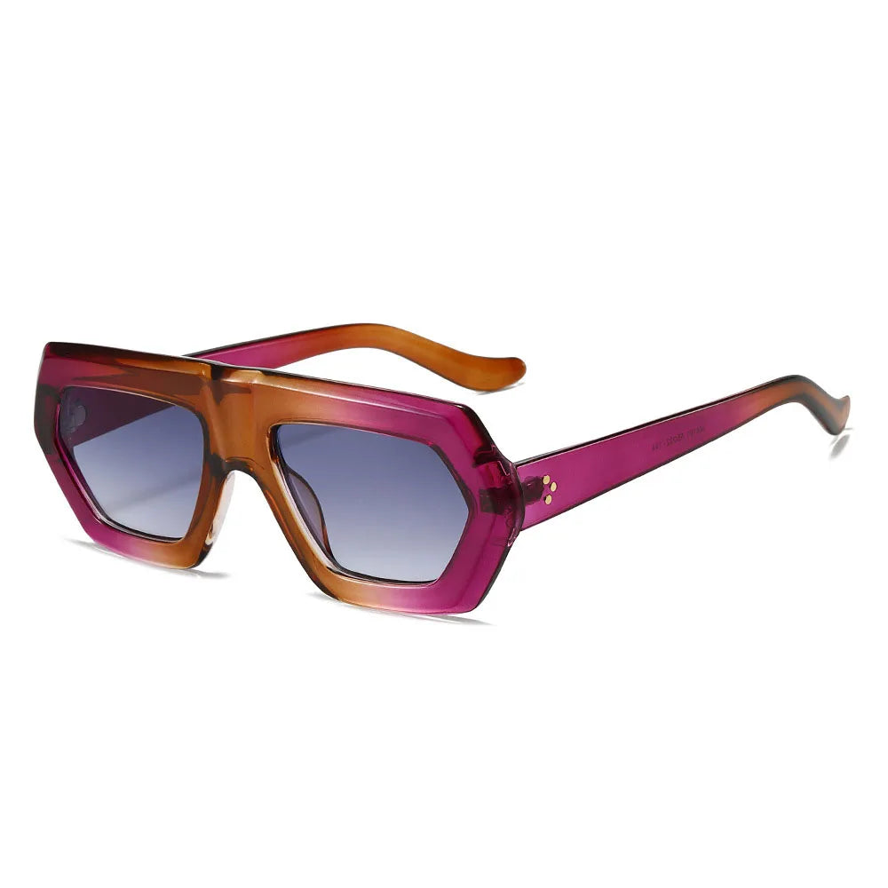Irregular Sunglasses Sunglasses Ins Travel Street Shooting Colored Sunglasses Female Punk Style Rectangular Leopard Print Outdoo