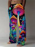 Luminous Mushroom Banquet 3D Printed Autumn Men's Long Pants, A Must-have Fashionable Men's Straight-leg Pants For Trendsetters