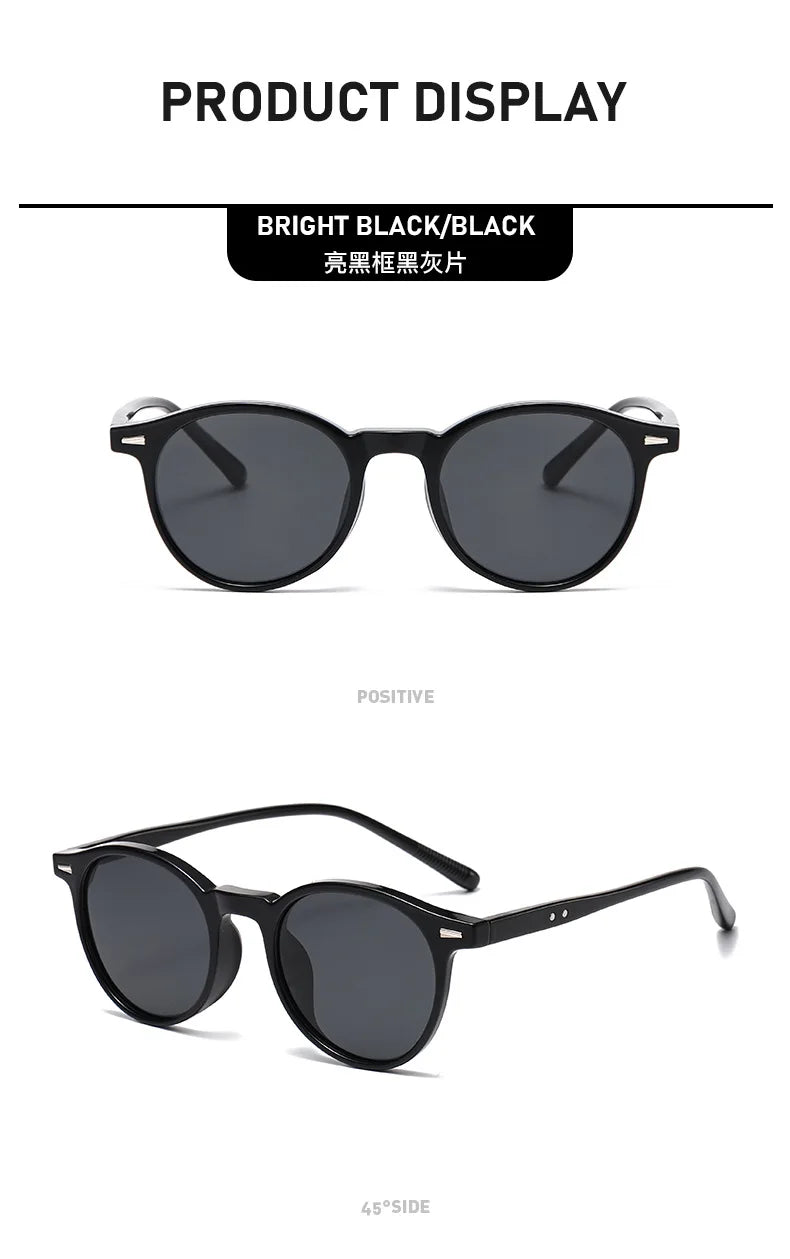 Fashion Transparent Round Frame Sunglasses for Women Casual Driving Outdoor Eyewear Men Plastic Ultralight UV400 Eyeglasses