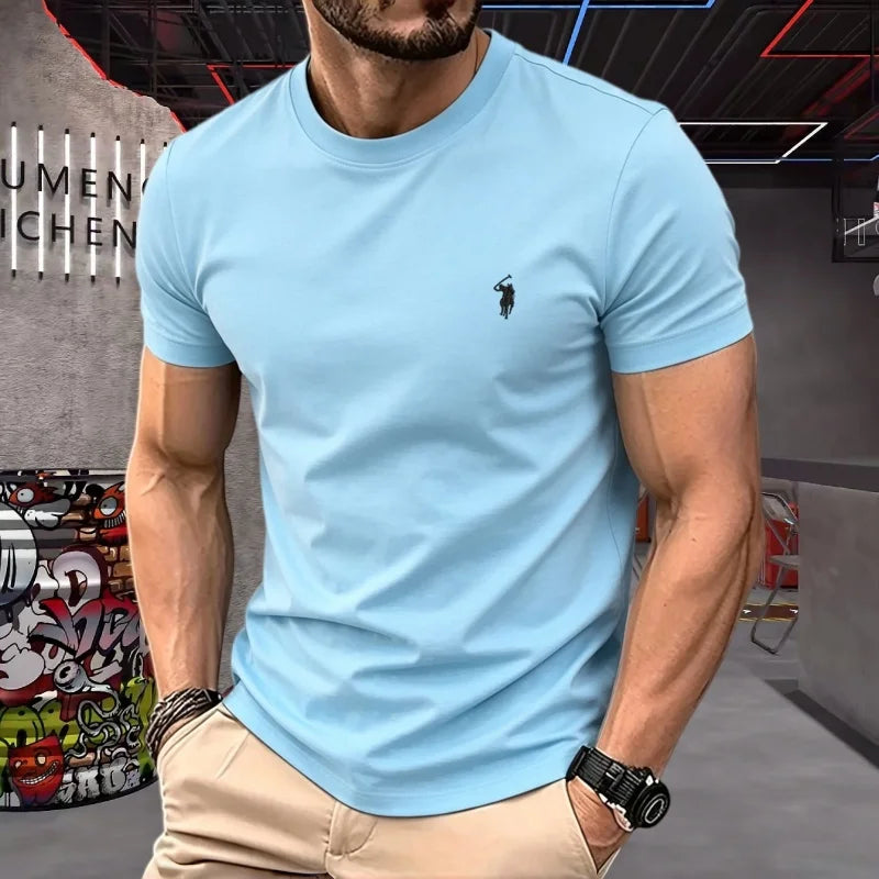 cotton round neck short sleeved