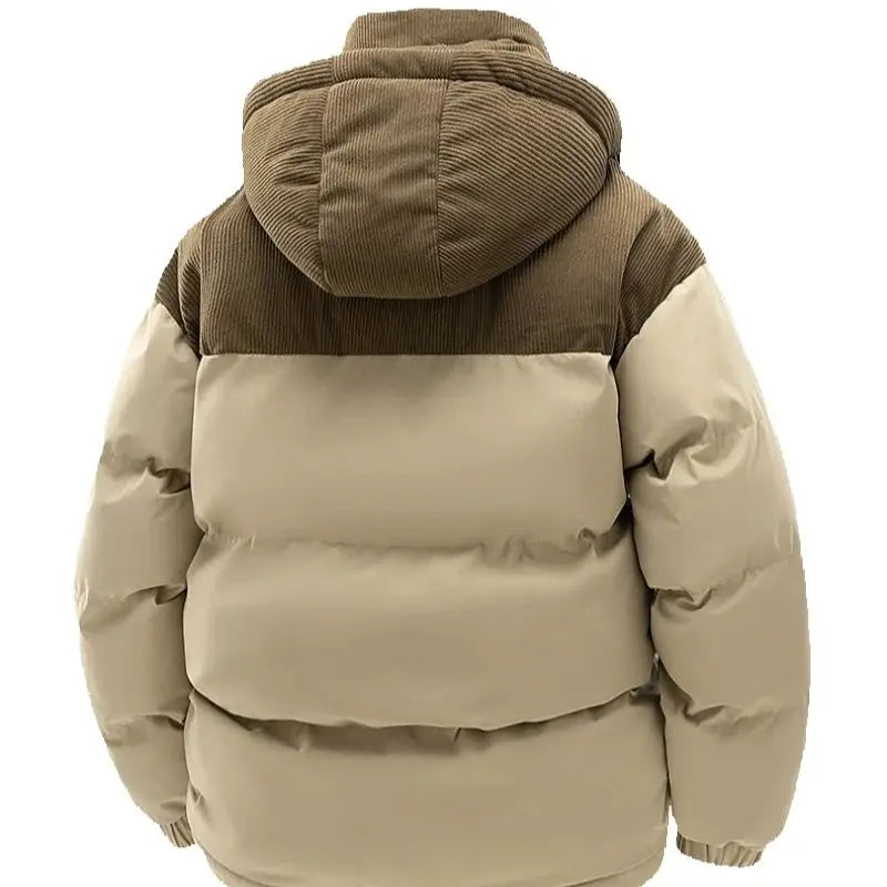 Men's Winter Thickened Cotton-Padded Jacket with Fleece Warm Cold-Proof 2025 Trendy Cotton-Padded Coat for Men