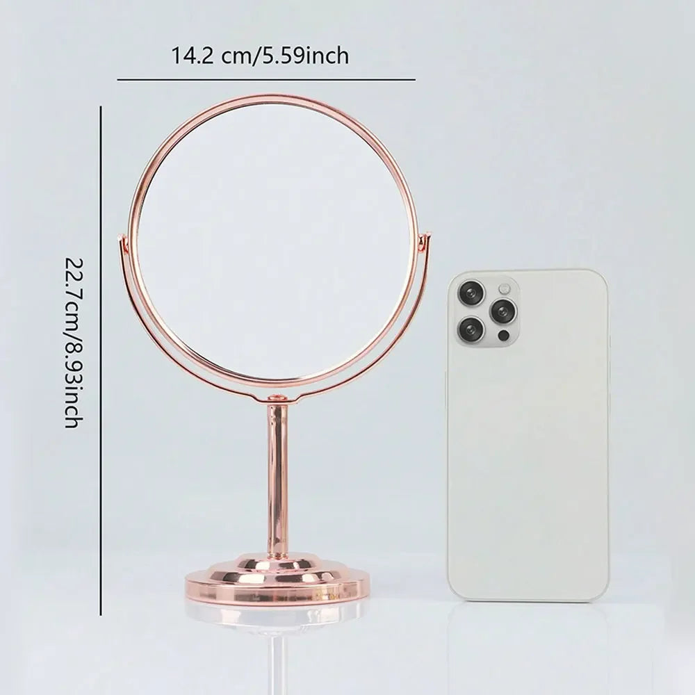 3/4/5 Inch Double-Sided Makeup Mirror – 2X Magnification, Clear Reflection, Portable Travel Size with Foldable Stand