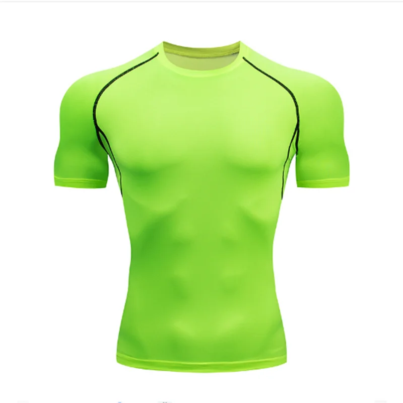 Men Running Compression T-shirt Short Sleeve Sport Tees Gym Fitness Sweatshirt Male Jogging Tracksuit Homme Athletic Shirt Tops