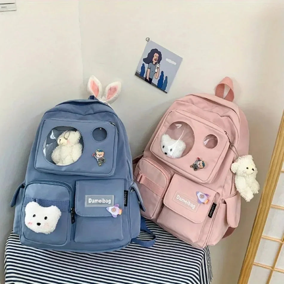 New Women Backpack School Bag for Teenage Girls Japanese Korean Rucksack Student Bookbags Laptop Backpack Lovey Lady Backpack